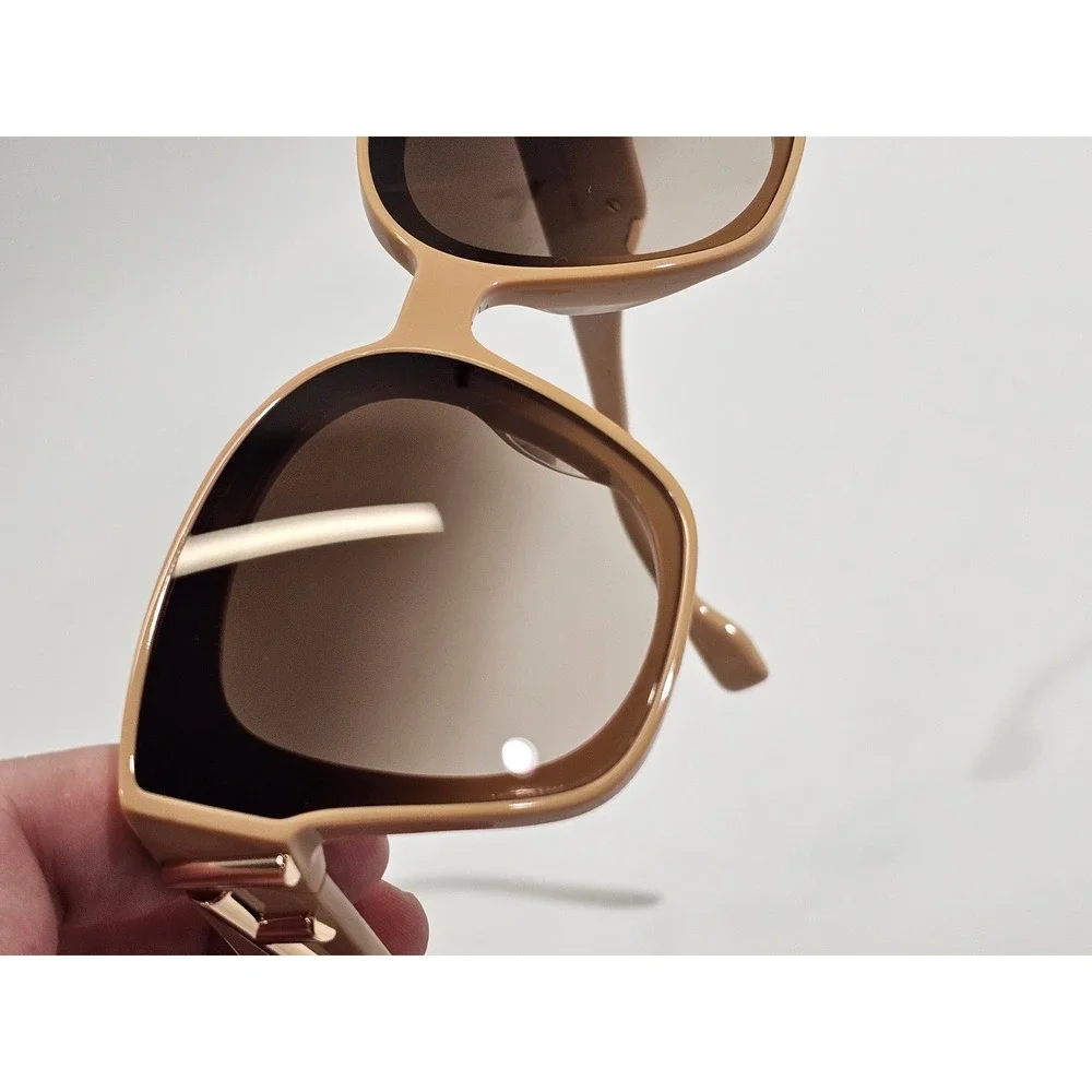 Fendi FF 0451/S Sunglasses Women Beige Brown Gradient Oversized Square Butterfly